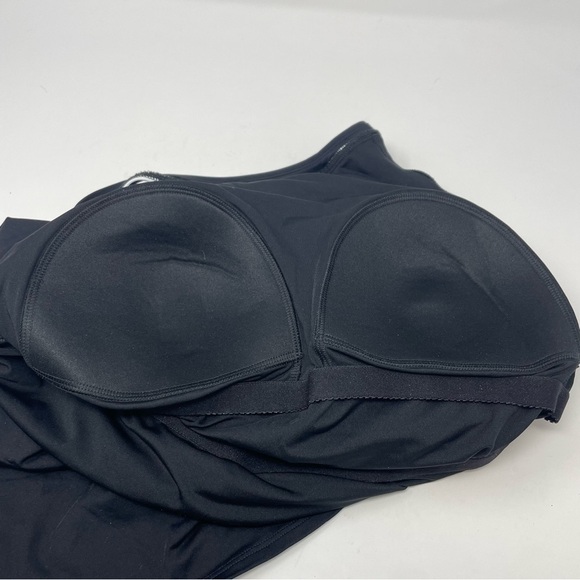 Lands' End NWOT Black and White High Neck One Piece Swim Dress Swimsuit Size 16 - Picture 10 of 12